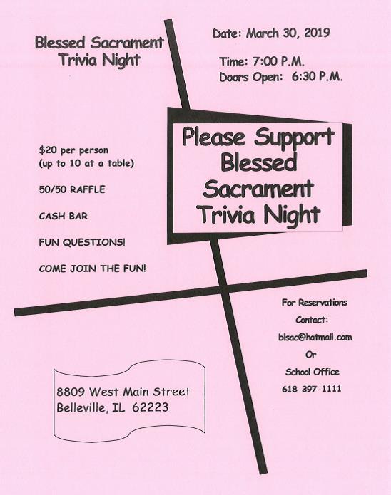 Trivia Night Blessed Sacrament Parish